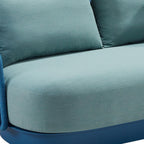 Green Metal Patio Sofa with Toss Pillows - 73-inch