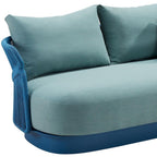 Green Metal Patio Sofa with Toss Pillows - 73-inch