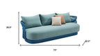 Green Metal Patio Sofa with Toss Pillows - 73-inch