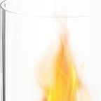 Black and Clear Metal and Glass Bioethanol Portable Tabletop Firepit - 12-inch