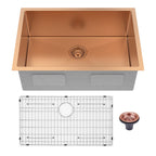 Rose Gold Stainless Steel Undermount Kitchen Sink - 10 X 27-inch