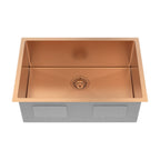 Rose Gold Stainless Steel Undermount Kitchen Sink - 10 X 27-inch