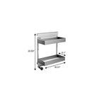 Silver Stainless Steel Kitchen Cabinet Insert - 23-inch
