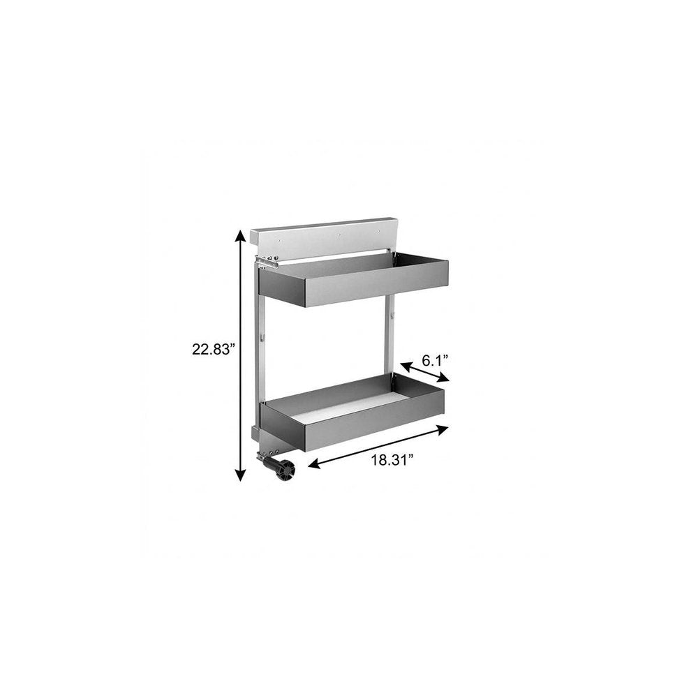 Silver Stainless Steel Kitchen Cabinet Insert - 23-inch
