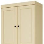 Yellow Solid Wood Four Door Pantry or Storage Closet - 72-inch