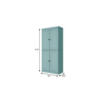 Yellow Solid Wood Four Door Pantry or Storage Closet - 72-inch
