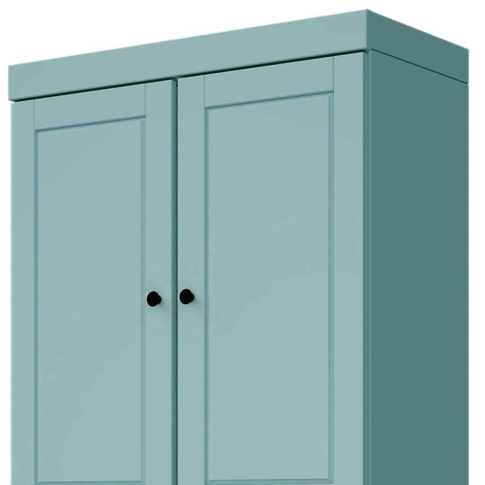 Yellow Solid Wood Four Door Pantry or Storage Closet - 72-inch