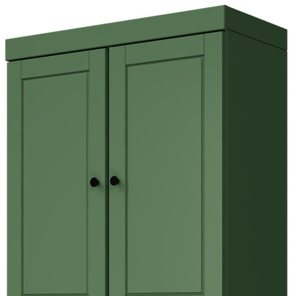 Yellow Solid Wood Four Door Pantry or Storage Closet - 72-inch