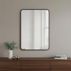 Black Aluminum Framed Accent Mirror - 36-inch