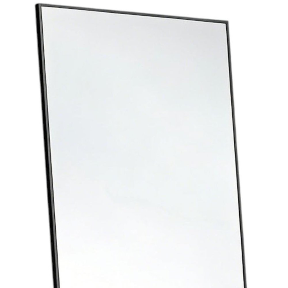 Black Aluminum Freestanding and Wall Mounted Framed Full Length Mirror - 59-inch
