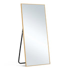 Gold Aluminum Freestanding and Wall Mounted Framed Full Length Mirror - 59-inch