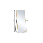 Gold Aluminum Freestanding and Wall Mounted Framed Full Length Mirror - 59-inch