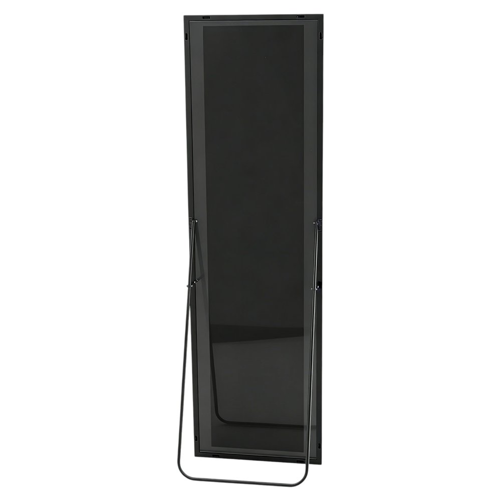 Black Aluminum Freestanding and Wall Mounted Framed Full Length Mirror - 64-inch
