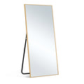 Gold Aluminum Freestanding and Wall Mounted Framed Full Length Mirror - 64-inch