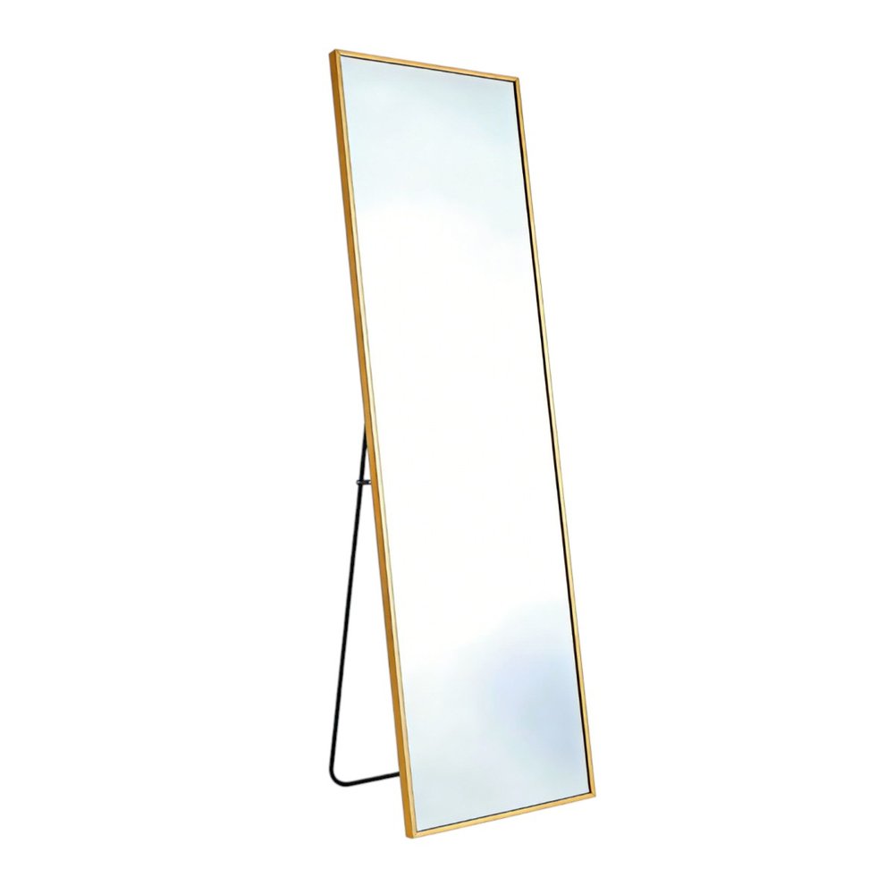 Gold Aluminum Freestanding and Wall Mounted Framed Full Length Mirror - 70-inch