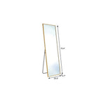 Gold Aluminum Freestanding and Wall Mounted Framed Full Length Mirror - 70-inch