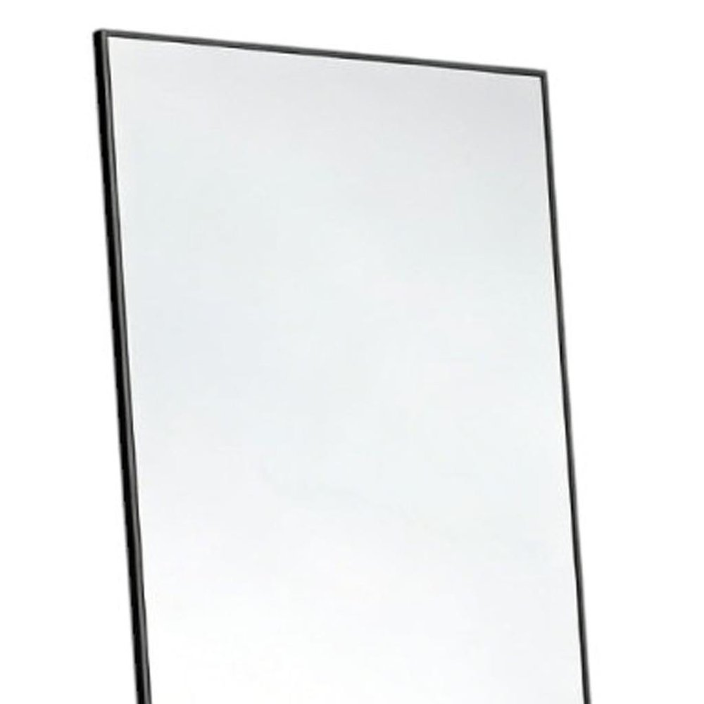 Black Aluminum Freestanding and Wall Mounted Framed Full Length Mirror - 56-inch