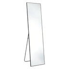 Black Aluminum Freestanding and Wall Mounted Framed Full Length Mirror - 56-inch