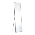 Black Aluminum Wall Mount Leaning or Freestanding Framed Full Length Mirror