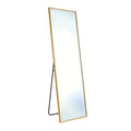 Gold Aluminum Freestanding and Wall Mounted Framed Full Length Mirror - 64-inch