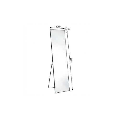 Black Aluminum Freestanding and Wall Mounted Framed Full Length Mirror - 67-inch