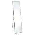 Black Aluminum Freestanding and Wall Mounted Framed Full Length Mirror - 67-inch