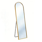 Gold Aluminum Arch Wall Mounted and Freestanding Framed Full Length Mirror