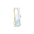 Gold Aluminum Arch Wall Mounted and Freestanding Framed Full Length Mirror