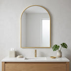 Gold Aluminum Arch Framed Anti Fog Accent Mirror - 38-inch