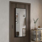 Black Aluminum Over the Door Framed Accent Mirror - 47-inch