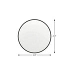 Black Aluminum Round Framed Accent Mirror - 24-inch