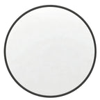 Black Aluminum Round Framed Accent Mirror - 24-inch