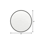 Black Aluminum Round Framed Accent Mirror - 30-inch