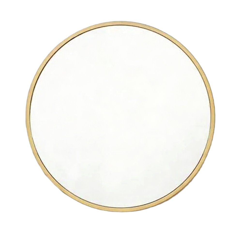 Gold Aluminum Round Framed Accent Mirror - 30-inch