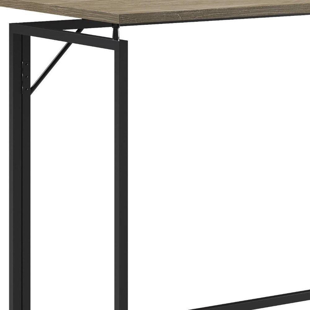 Black Wood and Steel Sled Computer Desk - 40-inch
