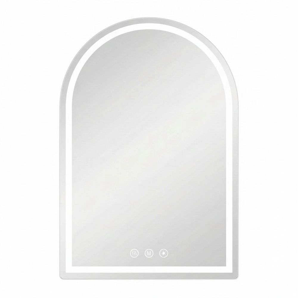 Arch Lighted Frameless Bathroom Vanity Mirror - 28-inch