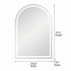 Arch Lighted Frameless Bathroom Vanity Mirror - 32-inch