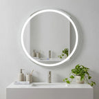 Round Lighted Frameless Anti Fog Bathroom Vanity Mirror - 24-inch