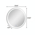 Round Lighted Frameless Anti Fog Bathroom Vanity Mirror - 24-inch