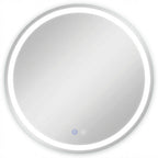 Round Lighted Frameless Anti Fog Bathroom Vanity Mirror - 24-inch