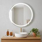 Round Lighted Frameless Anti Fog Bathroom Vanity Mirror - 30-inch