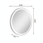 Round Lighted Frameless Anti Fog Bathroom Vanity Mirror - 30-inch