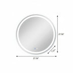 Round Lighted Frameless Anti Fog Bathroom Vanity Mirror - 28-inch
