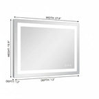 Lighted Frameless Anti Fog Bathroom Vanity Mirror - 20-inch