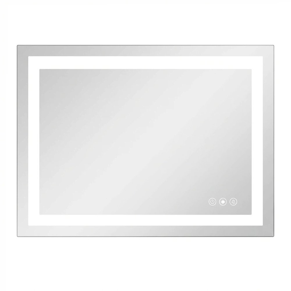 Lighted Frameless Anti Fog Bathroom Vanity Mirror - 24-inch