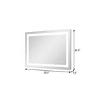 Lighted Frameless Anti Fog Bathroom Vanity Mirror - 24-inch