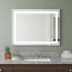 Lighted Frameless Anti Fog Bathroom Vanity Mirror - 24-inch