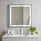 Lighted Frameless Bathroom Vanity Mirror - 35-inch