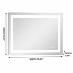 Lighted Frameless Bathroom Vanity Mirror - 35-inch