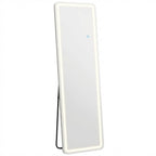 Silver Lighted Freestanding and Wall Mounted Framed Full Length Mirror - 60-inch